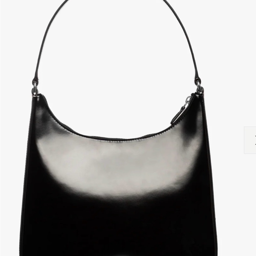 STAUD ALEC Black Patent Shoulder Bag